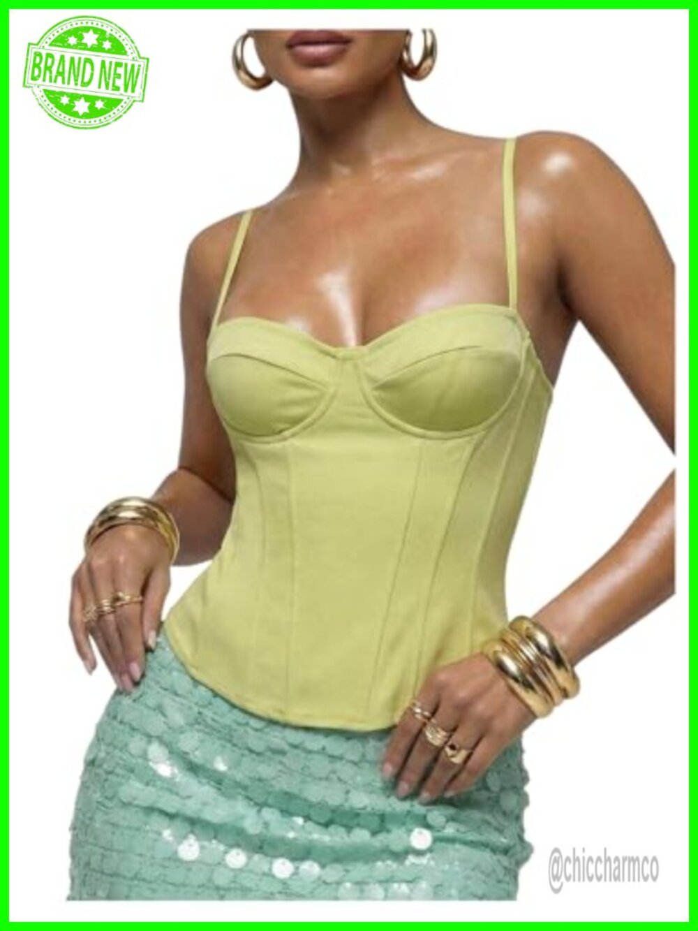 Women's Lace Up Back Corset Top Bustier Crop Top Polyester Spandex